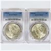 Image 1 : 1922-D Set (2) Silver Peace Dollar PCGS MS61