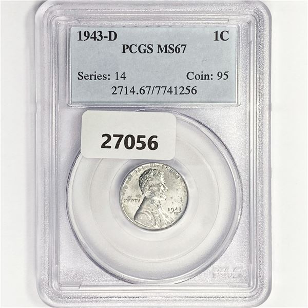 1943-D Wheat Cent PCGS MS67