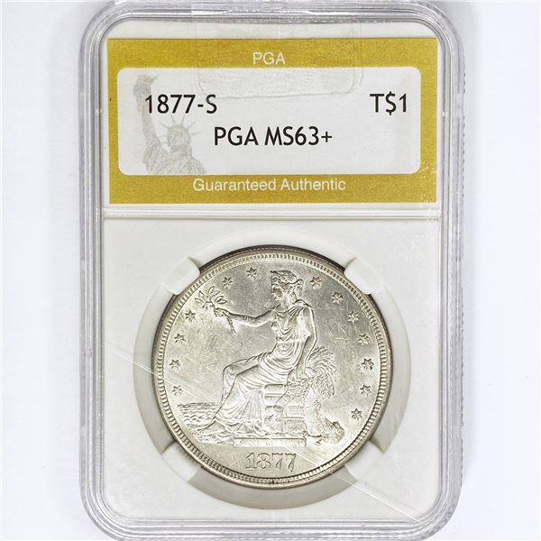 1877-S Silver Trade Dollar PGA MS63+