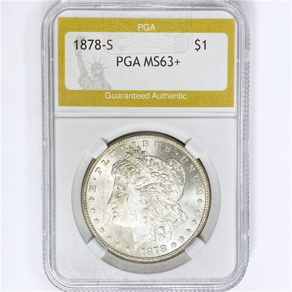 1878-S Morgan Silver Dollar PGA MS63+