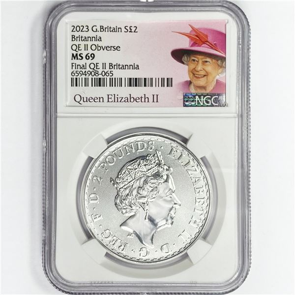 2023 1oz G.B. S2Â£ NGC MS69 Q. Elizabeth II