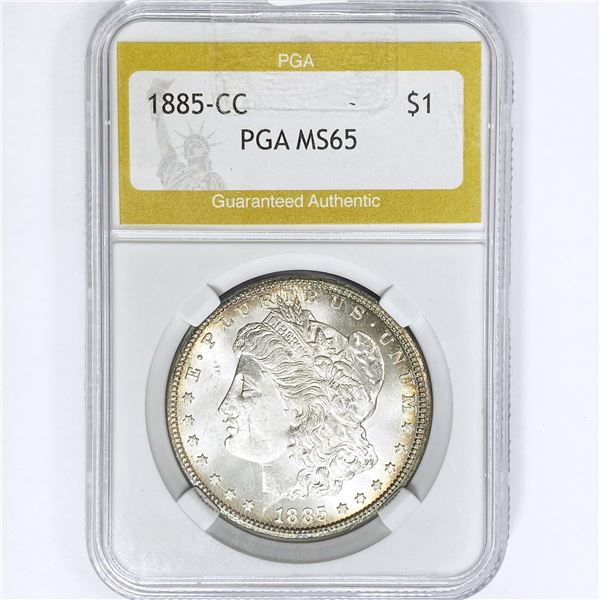 1885-CC Morgan Silver Dollar PGA MS65