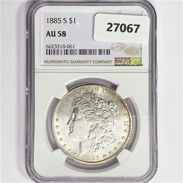 1885-S Morgan Silver Dollar NGC AU58