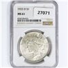 Image 1 : 1923-D Silver Peace Dollar NGC MS61
