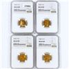Image 1 : 1947-S Set (4) Wheat Cent NGC MS66 RD