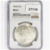 Image 1 : 1923-D Silver Peace Dollar NGC MS61