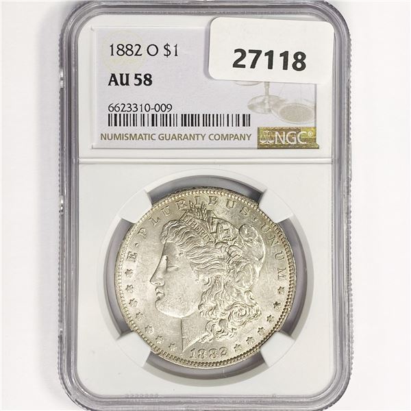 1882-O Morgan Silver Dollar NGC AU58