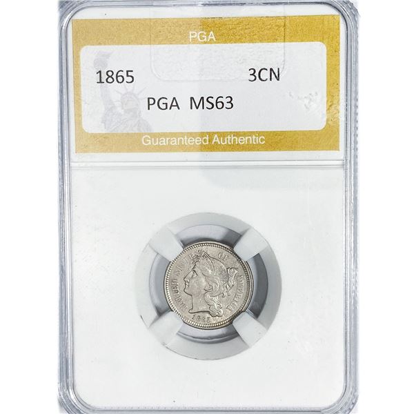 1865 Nickel Three Cent PGA MS63