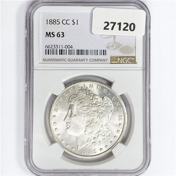 1885-CC Morgan Silver Dollar NGC MS63