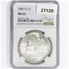 Image 1 : 1885-CC Morgan Silver Dollar NGC MS63