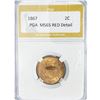 Image 1 : 1867 Two Cent Piece PGA MS65 RED, Detail