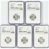 Image 1 : 1944 (2), 1945(3) Set Mercury Silver Dime NGC MS