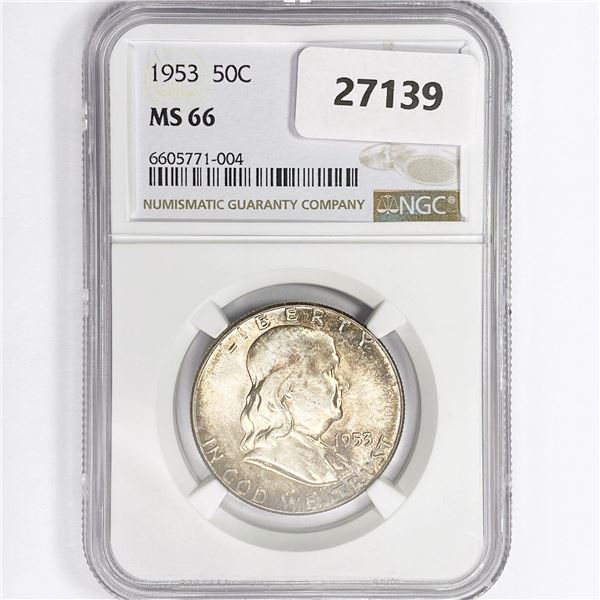 1953 Franklin Half Dollar NGC MS66