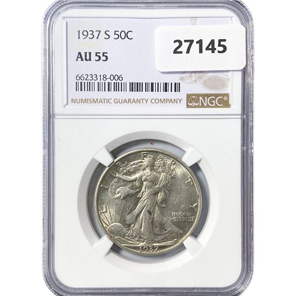 1937-S Walking Liberty Half Dollar NGC AU55