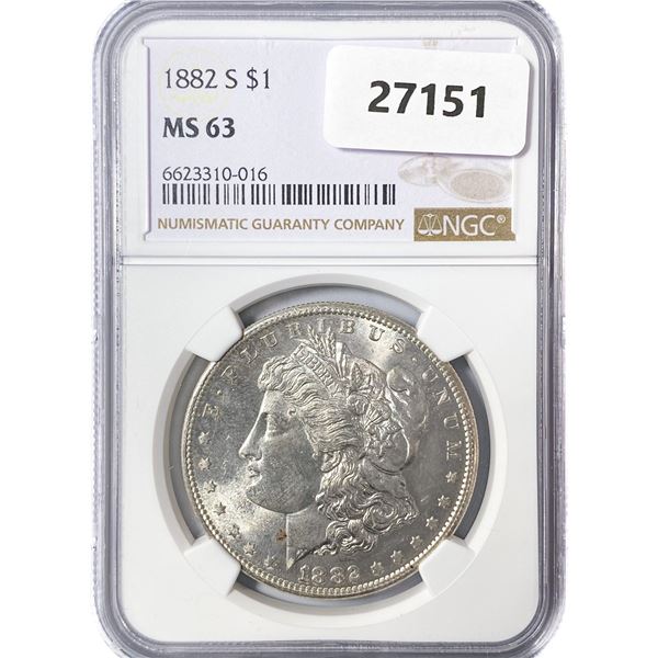 1882-S Morgan Silver Dollar NGC MS63