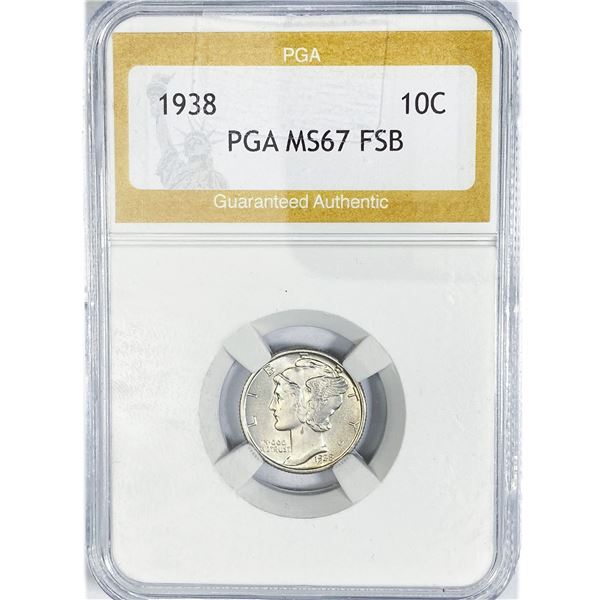 1938 Mercury Silver Dime PGA MS67 FSB