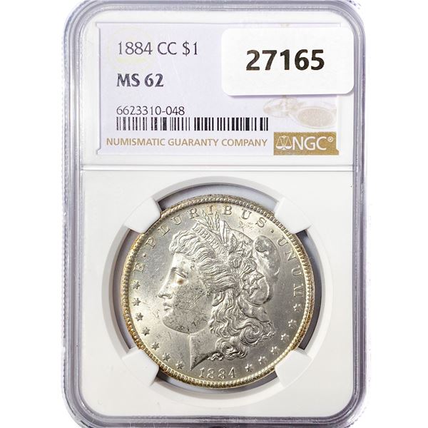 1884-CC Morgan Silver Dollar NGC MS62