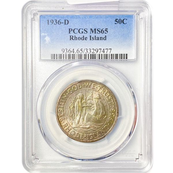 1936-D Rhode Island Half Dollar PCGS MS65