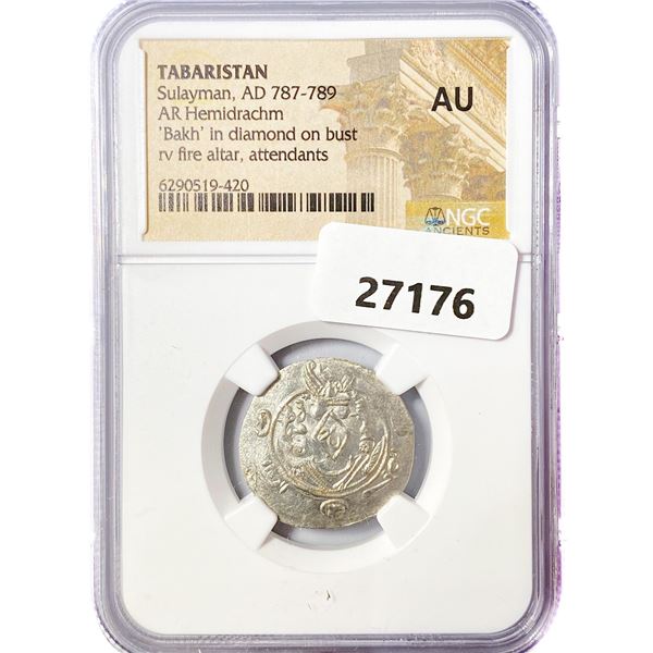 AD 787-789 Tabaristan AR Hemidrachm NGC AU