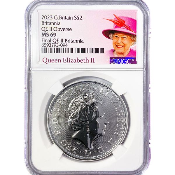 2023 1oz G.B. S2Â£ NGC MS69 Q. Elizabeth II