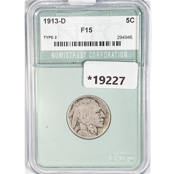 1913-D TY2 Buffalo Nickel NTC F15