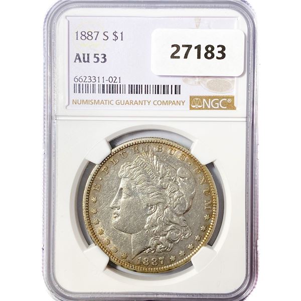 1887-S Morgan Silver Dollar NGC AU53