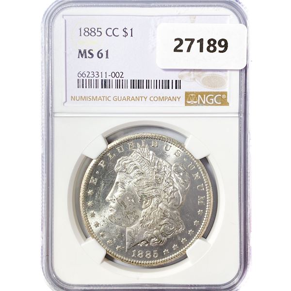 1885-CC Morgan Silver Dollar NGC MS61