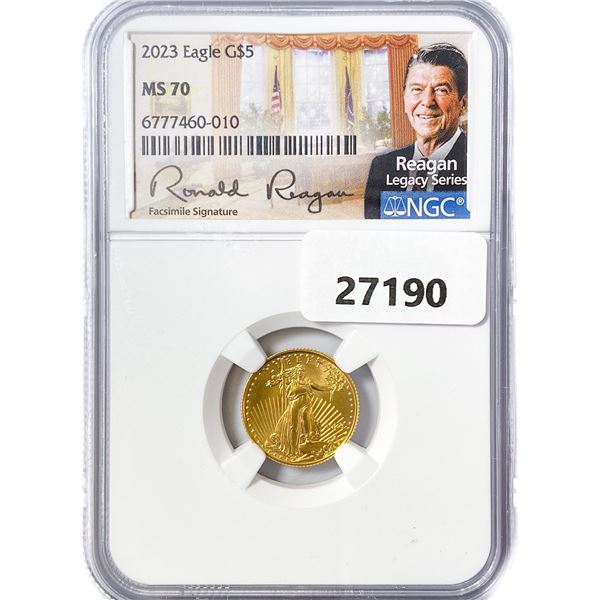 2023 $5 1/10oz Reagan AGE NGC MS70