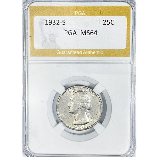 1932-S Washington Silver Quarter PGA MS64