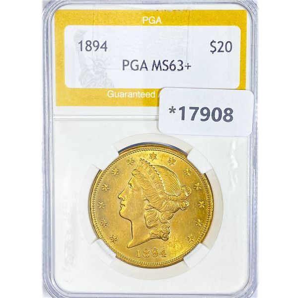 1894 $20 Gold Double Eagle PGA MS63+