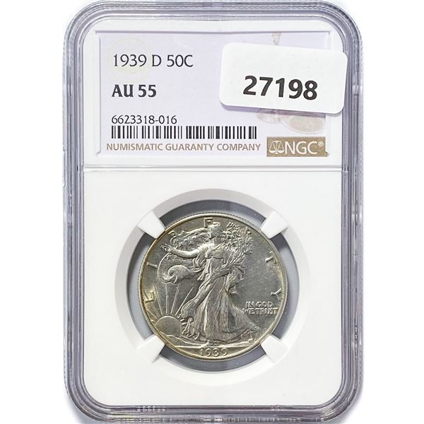 1939-D Walking Liberty Half Dollar NGC AU55