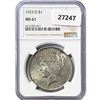 Image 1 : 1923-D Silver Peace Dollar NGC MS61