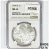 Image 1 : 1890-S Morgan Silver Dollar NGC MS62
