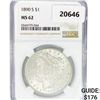 Image 1 : 1890-S Morgan Silver Dollar NGC MS62