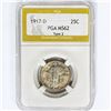 Image 1 : 1917-D Standing Liberty Quarter PGA MS62 Type 2