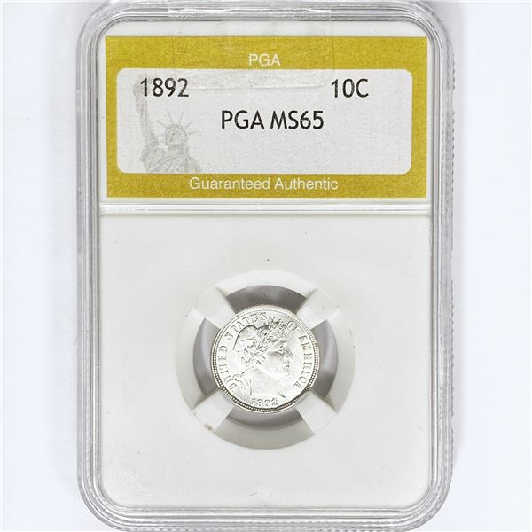 1892 Barber Dime PGA MS65