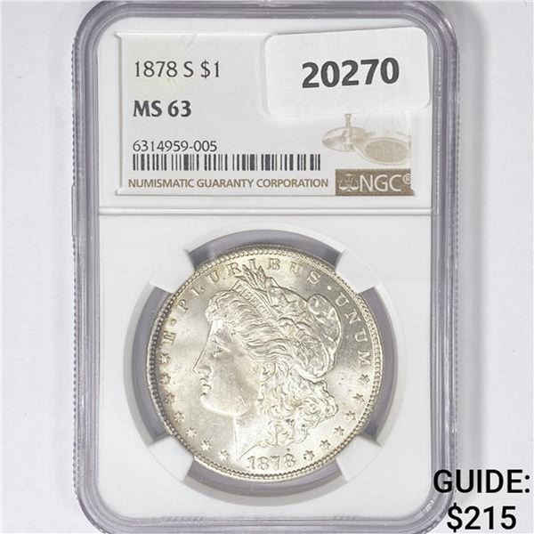 1878-S Morgan Silver Dollar NGC MS63