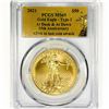 Image 1 : 2021 $50 1oz A.G.E. PCGS MS69 Ty 1, 35th Anniv.