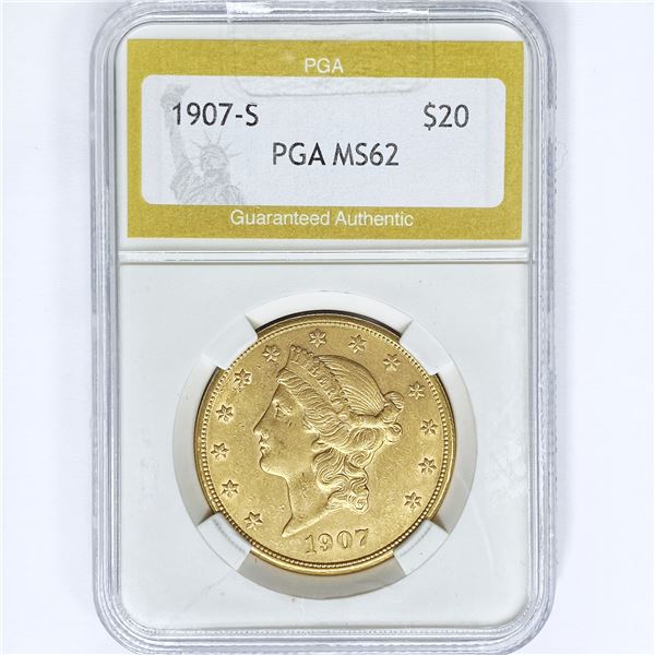 1907-S $20 Gold Double Eagle PGA MS62