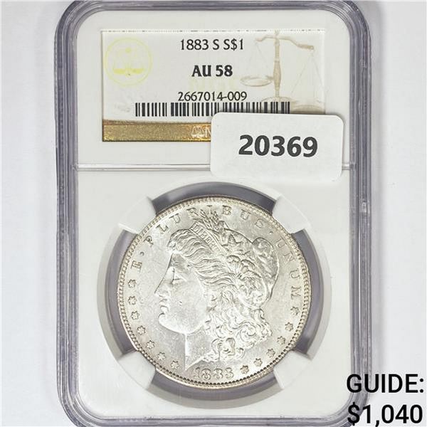 1883-S Morgan Silver Dollar NGC AU58