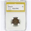 Image 1 : 1914-D Wheat Cent PGA XF45