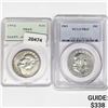 Image 1 : 1954, 1963 Set (2) Franklin Half Dollar PCGS PR65