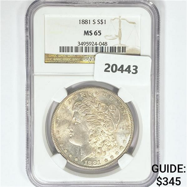 1881-S Morgan Silver Dollar NGC MS65