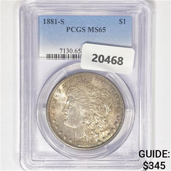 1881-S Morgan Silver Dollar PCGS MS65