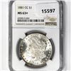 Image 1 : 1881-CC Morgan Silver Dollar NGC M63+