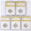 Image 1 : 1927-1939 Set (5) Mercury Silver Dime PGA AU, MS