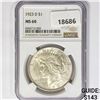 Image 1 : 1923-D Silver Peace Dollar NGC MS60