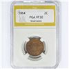 Image 1 : 1864 Two Cent Piece PGA VF30 Small Motto
