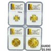 Image 1 : 2014 Set (4) $5, $10, $25, $50 AGE NGC MS69