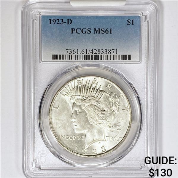 1923-D Silver Peace Dollar PCGS MS61